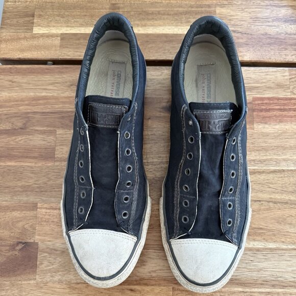 Converse John Varvatos Laceless Low Top Sneakers Mens 10.5 Us Black Slip On - Picture 3 of 16